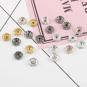 Assorted crystal rondelle spacer beads in gold silver and rose gold for DIY jewelry
