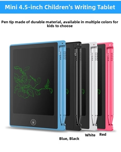 Mini 4.5-inch LCD writing tablets in four colors with durable POM stylus pens