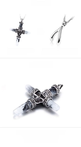 Macro shot of 316L titanium steel skull cross pendant with inlaid black stone detail