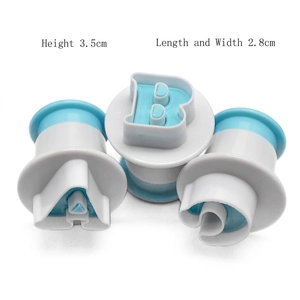 Alphabet plastic cookie cutters for baking showing letter A B set with 3.5cm height
