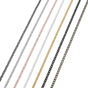 Cadenas de extensión de hierro de 2mm en siete acabados metálicos para joyería DIY