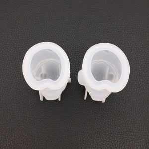 Detailed top view of 3D lucky pig silicone mold in translucent white for DIY epoxy resin crafts
