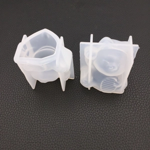 Detail of translucent silicone mold for DIY resin Lucky Cat with 3D interior design