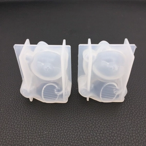 Detailed pair of translucent lucky cat silicone molds for DIY resin and plaster crafts