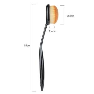 Detailed view of toothbrush-style foundation brush dimensions showing 15cm length