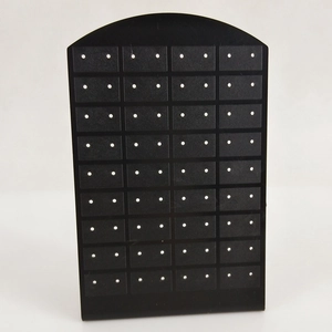 Vertical view of 96 holes black earring display stand with multi-row hole design