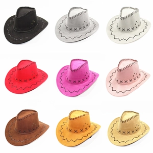 Sombreros de vaquero occidentales clásicos en nueve colores con costuras y acabado de ante