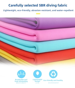 Close-up of colorful waterproof SBR neoprene fabric showing soft texture and thickness