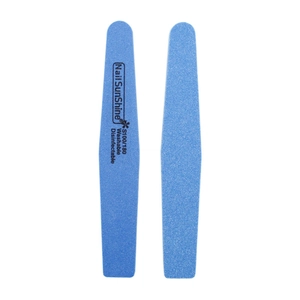 Detail of blue 100/180 grit diamond nail files showing washable and disinfectable surface