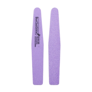 Macro shot of purple 100/180 grit washable and disinfectable sponge nail files