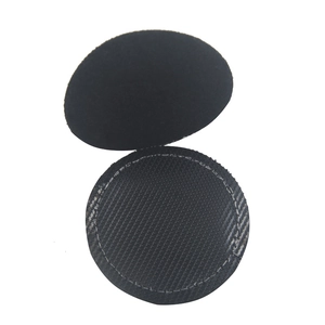 Tactical black round embroidery patch with hook and loop fastener backing for uniforms