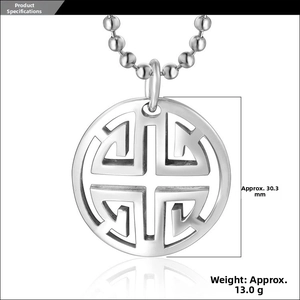 Detailed view of silver hollow double circle pendant with dimensions and weight specs