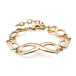 Infinity Symbol Link Bracelet Stainless Steel Adjustable Chain Fashion Jewelry For Men And Women