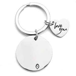 Stainless Steel Heart Tag Keychain Engraved I Loved You Still Quote Romantic Couples Gift Silver Metal Key Ring Jewelry