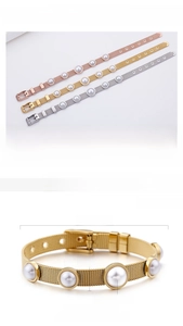 Guide des tailles du bracelet en maille d'acier avec perles, dimensions 210mm x 8mm