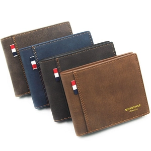 Men Bifold Wallet PU Leather Matte Texture Short Multi Card Slots Retro Business Style With Coin Pocket