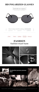HD polarized sunglasses with round black metal frame for driving, hiking, and outdoor sports