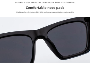 Detailansicht der bequemen Nasenpads und des Stegs dieser quadratischen Sonnenbrille