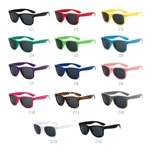 Bulk set of 14 colorful oversized retro sunglasses with diverse frames for men and women