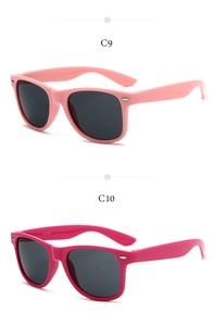 Detailed comparison of pink and magenta vintage square frame sunglasses C9 and C10