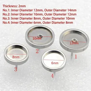 Stainless steel earring bezels in 6mm to 12mm inner diameters for DIY jewelry making