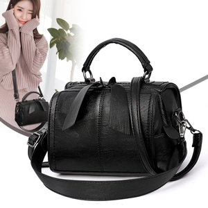 Retro Boston Handtasche Für Damen PU-Leder Crossbody Umhängetasche Mit Abnehmbarem Gurt Und Tragegriff