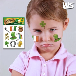 St Patricks Day Temporary Tattoo Stickers Waterproof Shamrock Leprechaun Irish Theme For Kids Body Face Art Decoration