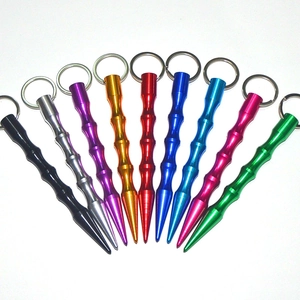 Tactical self-defense kubotans in 9 colors with anti-slip grip and conical pointed tip