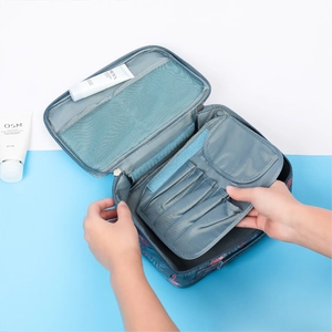 Borsa cosmetica impermeabile con scomparti multipli per pennelli da trucco e articoli