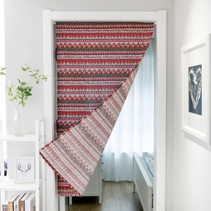 Bohemian Geometric Door Curtain Printed Polyester Cotton Fabric Partition Noren For Doorway Kitchen Bathroom Home Decor