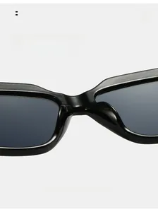 Detail of integrated nose pads on black oversized square sunglasses for comfortable fit