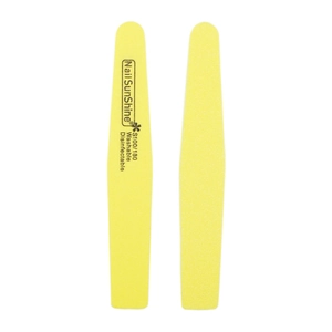 Detail of yellow double-sided 100/180 grit washable sponge nail files for manicure