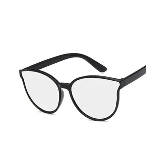 Classic black round frame kids sunglasses with UV protection and stylish cat-eye design