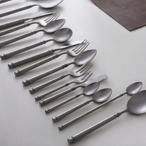 Stainless Steel Cutlery Dinnerware 304 And 420 Grade Snowflake Sanding Matte Finish Vintage Retro Industrial Style For Home Kitchen
