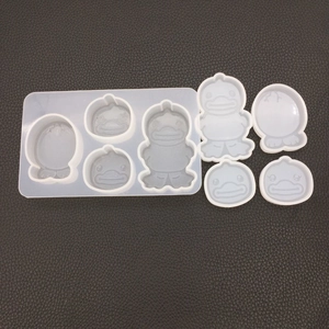 Macro view of 3D duck silicone mold set for resin casting and DIY gypsum crafts
