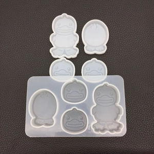 Detailed macro view of flexible silicone duck molds for DIY resin and plaster crafts