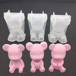 Silikonformen-Set für 3D-Bären-Figuren mit glatter Spiegeloberfläche für DIY