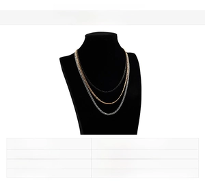 Detailed comparison of stainless steel NK3 chains in gold, silver, and black finishes