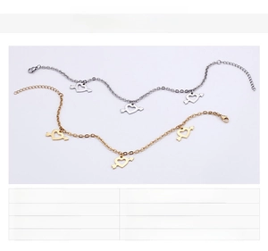 Detailed specs of heart-arrow anklet in 18K gold plating and stainless steel finish