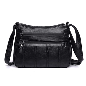 Women Crossbody Bag Soft PU Leather Multi Pocket Large Capacity Shoulder Bag Functional Messenger Bag For Daily Use