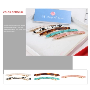 Acetate hair barrettes for women featuring six marble patterns and spring clip fasteners