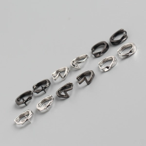 Set of 925 sterling silver hoop earrings with lightning, cross, and twisted designs