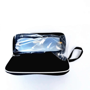 Portable black EVA zipper sunglasses case with a durable handle and large capacity
