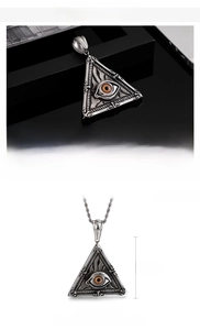 Tableau des tailles détaillé pour le pendentif punk triangle oeil de la providence