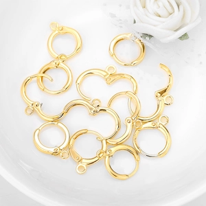 Metal Earring Clasps Leverback Findings For DIY Jewelry Making Round Hinged Earring Components With Hanging Loop