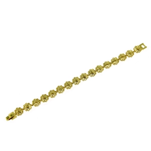 Elegant gold-plated geometric plum blossom flower bracelet with a secure fold-over clasp