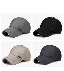 Men's sports baseball caps in four classic colors with fabric texture and side logo