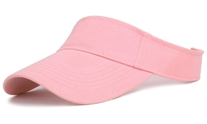 Pink empty top sun visor cap, breathable sports hat for outdoor sun protection and daily use.