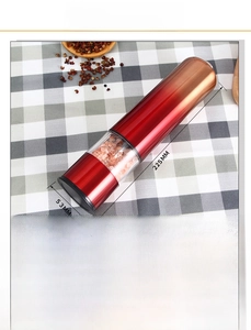 Detailed technical specifications and dimensions for electric pepper and salt grinder