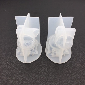 Macro view of French Bulldog silicone mold set with external reinforcement structure
